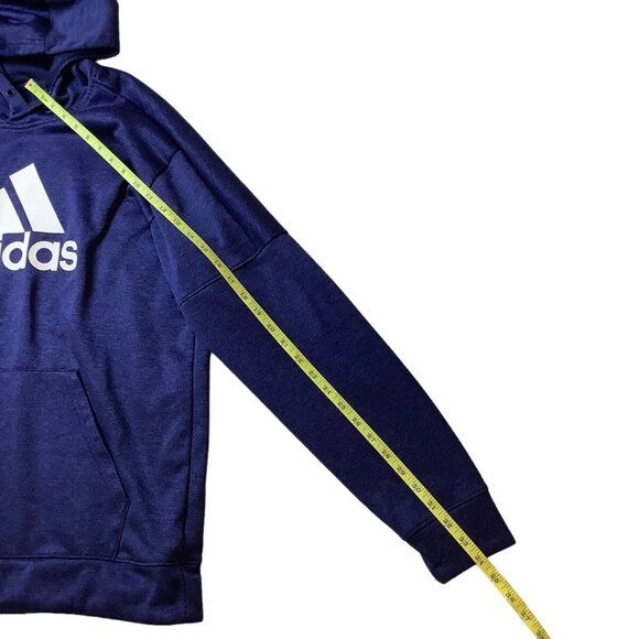 Adidas Climalite Blue Pullover Hoodie Spell Out Logo Mens Size Large - Picture 7 of 9